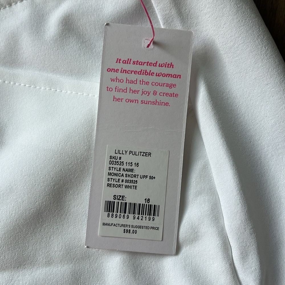 LILLY PULITZER MONICA SKORT LUXLETIC UPF 50+ RESORT WHITE GOLF SKIRT - Picture 4 of 5